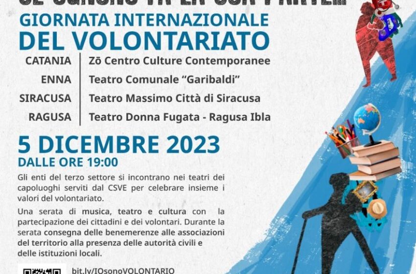  Giornata del Volontariato, serata in 4 città siciliane: a Siracusa al Teatro Comunale